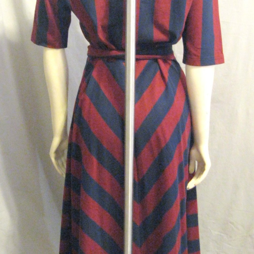 eshakti COTTON KNIT STRIPED WRAP DRESS Size XL-16 - Picture 6 of 6